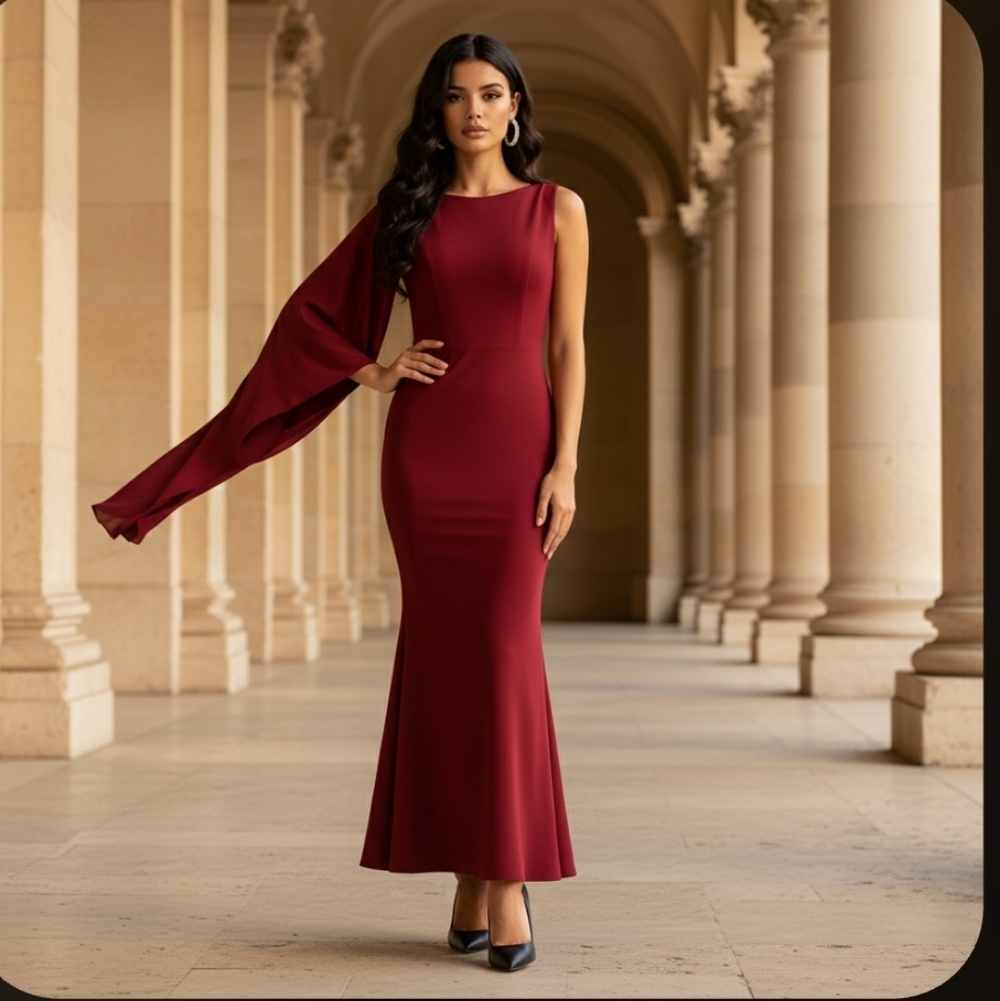 Elegant Red Women's Dress Size 2X